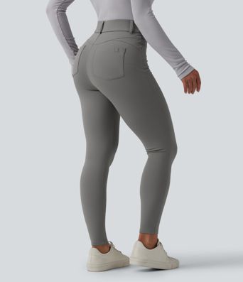 Leggings 7/8 SoftlyZero™ en tissu pelucheux thermique, taille haute, style décontracté, avec poches