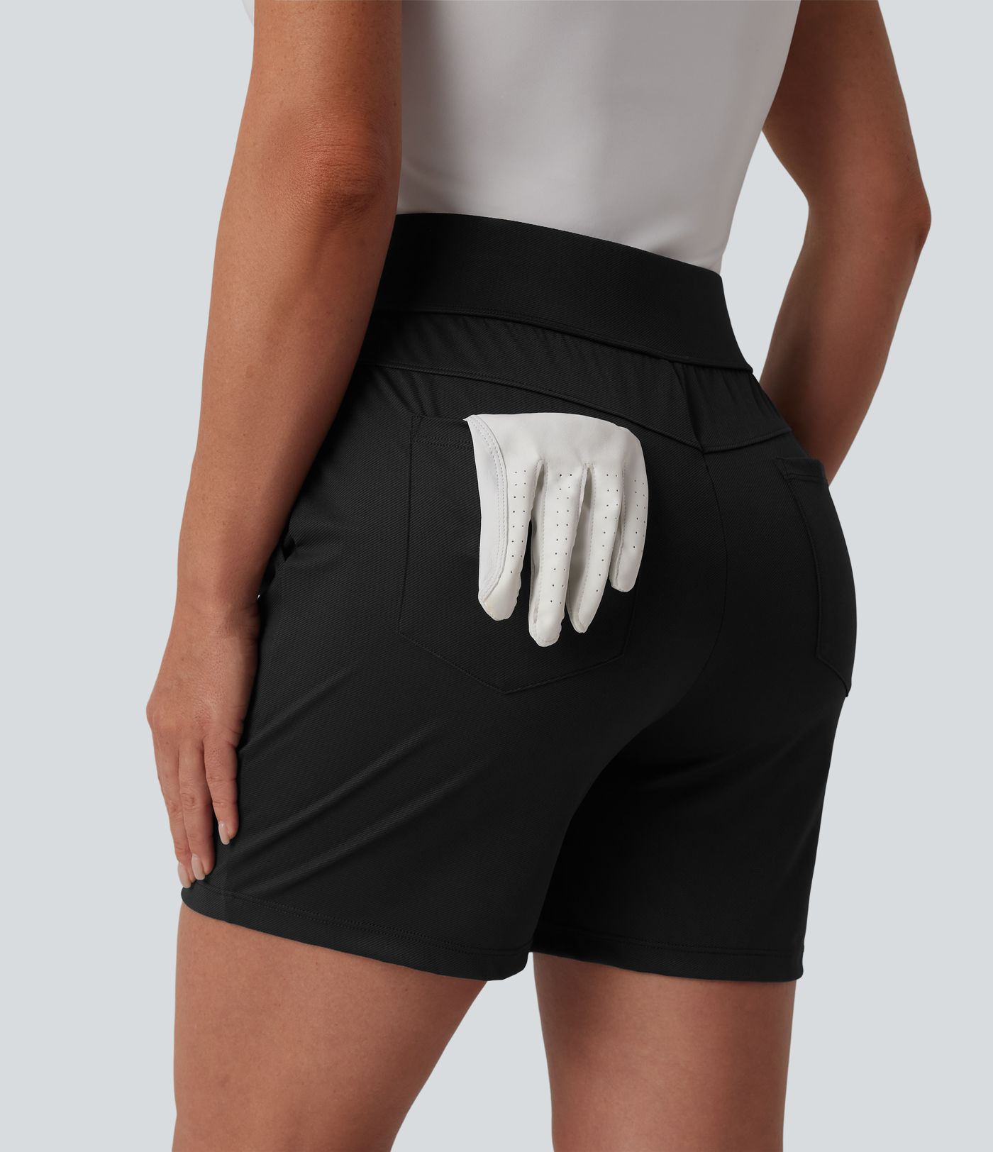 Golfo šortai su kišenėmis, vidutinio–aukšto liemens, greitai džiūstantys, 5'' - golfo marškinėlis - UPF40+