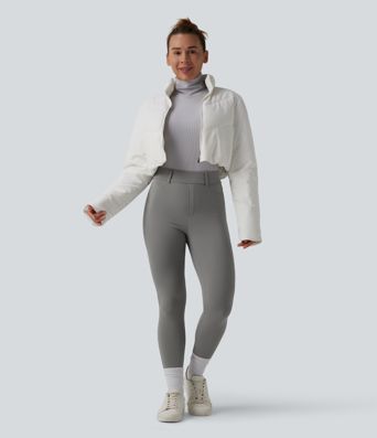 Leggings 7/8 SoftlyZero™ en tissu pelucheux thermique, taille haute, style décontracté, avec poches