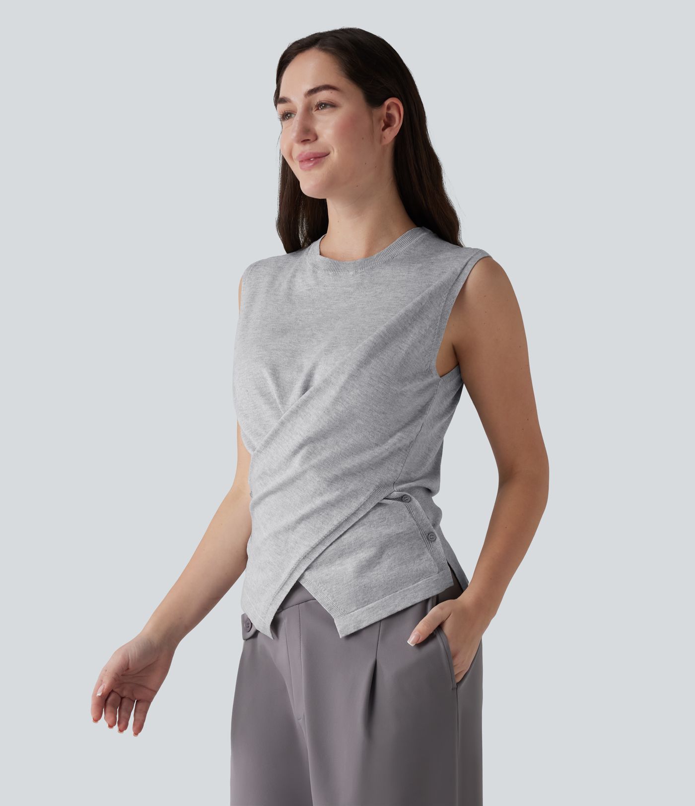 Round Neck Casual Jumper Vest