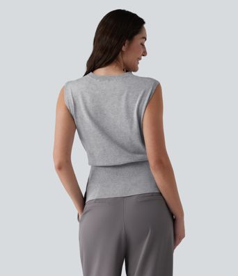 Round Neck Casual Jumper Vest