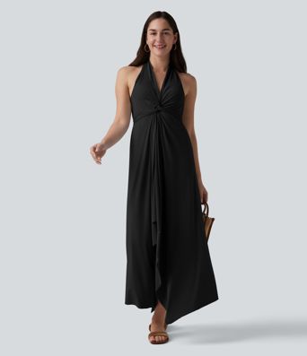 V Neck Tie Back Maxi Dress V Neck Tie Back Maxi Dress