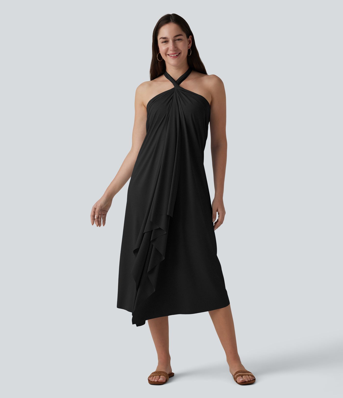 V Neck Tie Back Maxi Dress V Neck Tie Back Maxi Dress