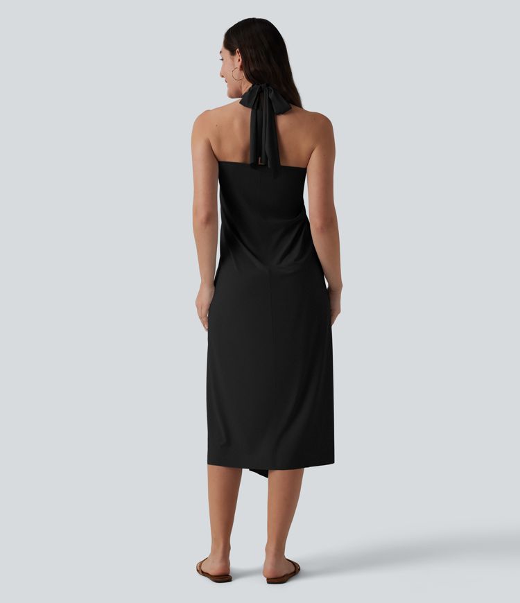 V Neck Tie Back Maxi Dress V Neck Tie Back Maxi Dress