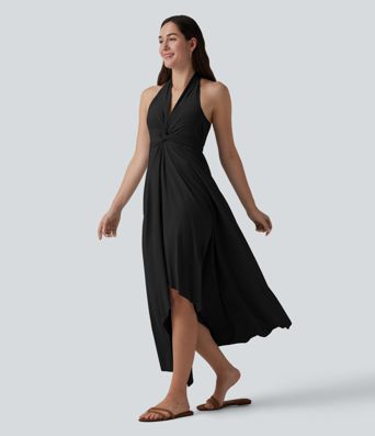 V Neck Tie Back Maxi Dress V Neck Tie Back Maxi Dress