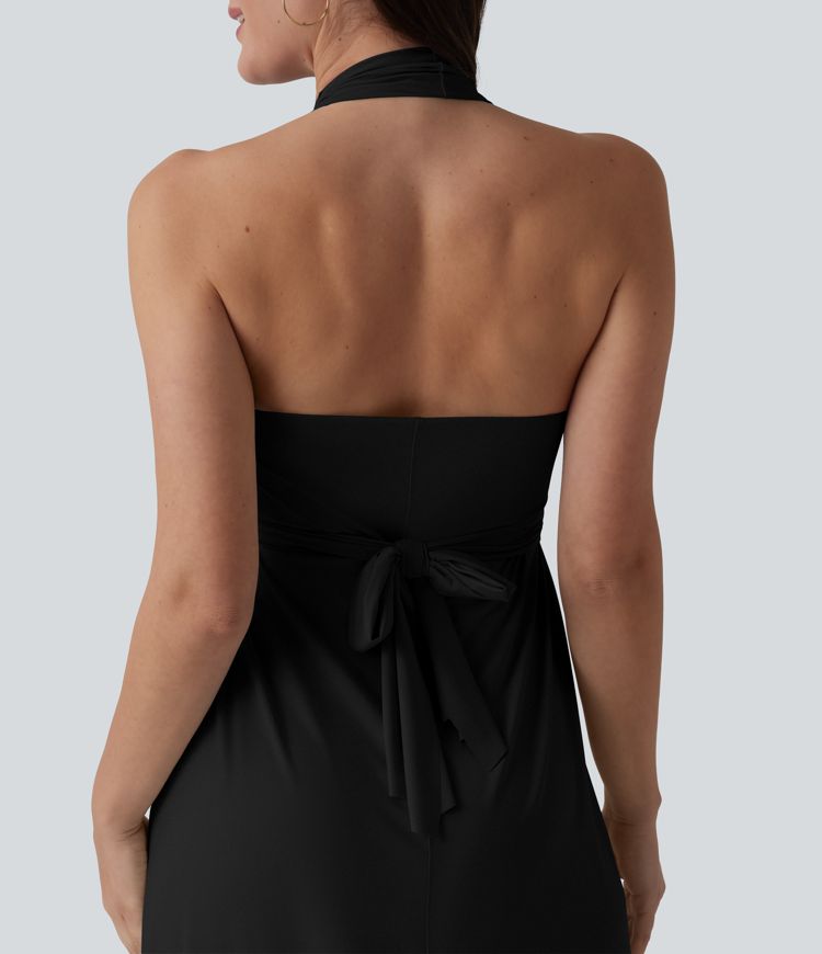 V Neck Tie Back Maxi Dress V Neck Tie Back Maxi Dress