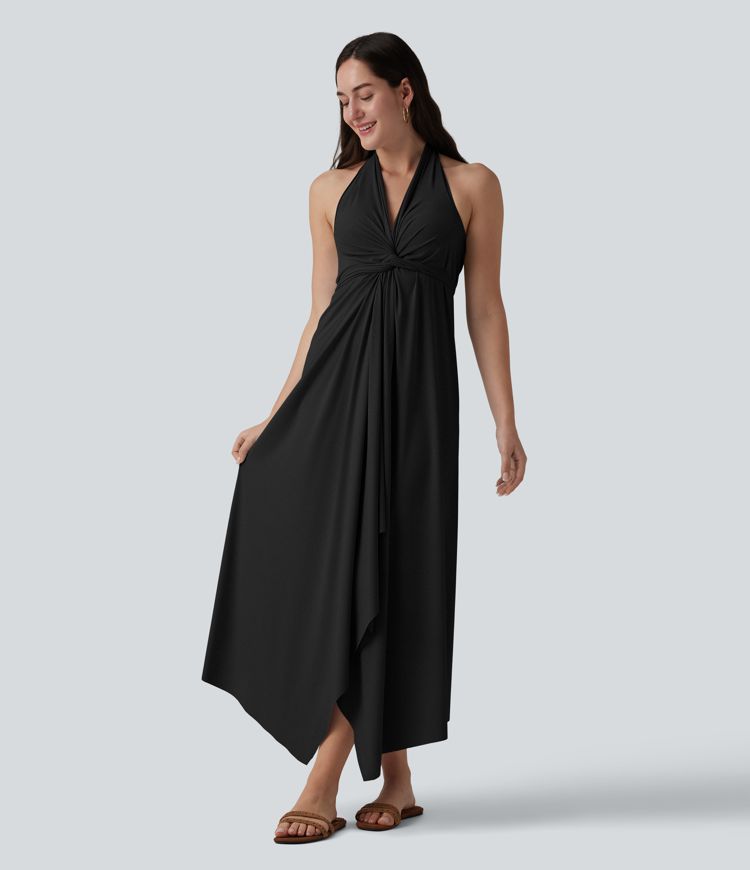 V Neck Tie Back Maxi Dress V Neck Tie Back Maxi Dress
