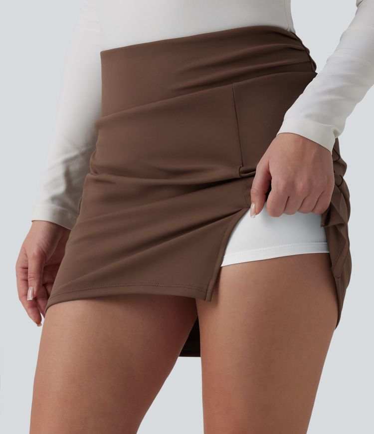DayStretch High Waisted Bodycon 2-in-1 Mini Work Skirt