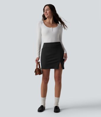 DayStretch High Waisted Bodycon 2-in-1 Mini Work Skirt