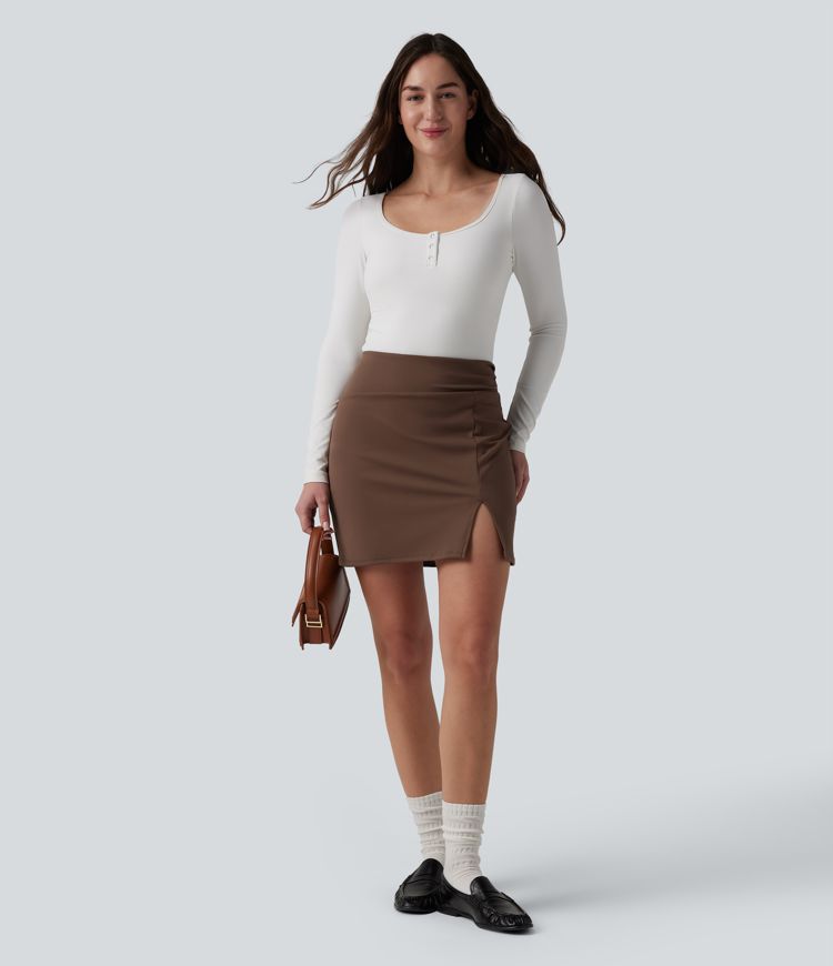 DayStretch High Waisted Bodycon 2-in-1 Mini Work Skirt