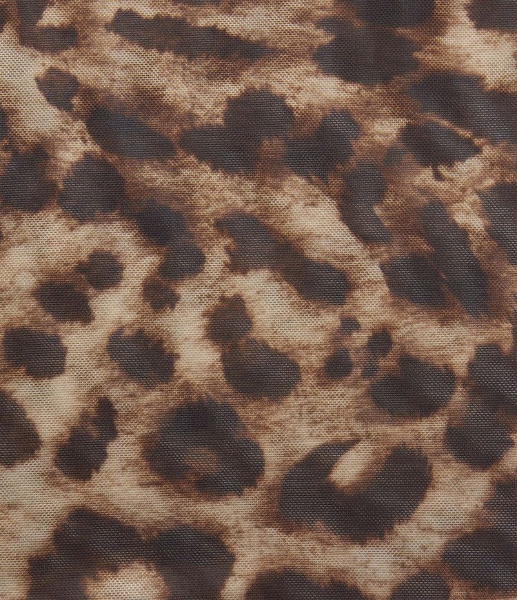 Round Neck Short Sleeve Leopard Print Casual T-Shirt