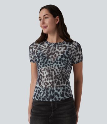 Gray Leopard Denim