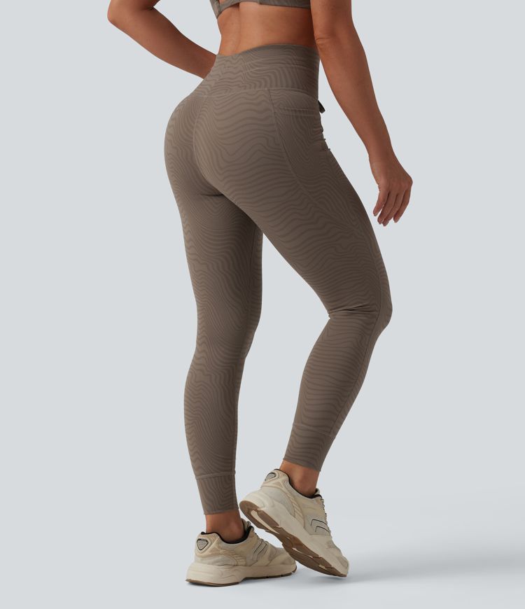 Halara UltraSculpt™ Zebra Print High Waisted Drawstring Yoga Leggings with Pockets