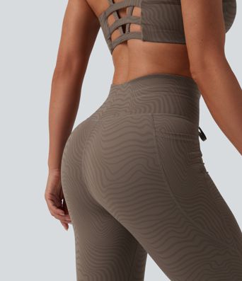 Halara UltraSculpt™ Zebra Print High Waisted Drawstring Yoga Leggings with Pockets