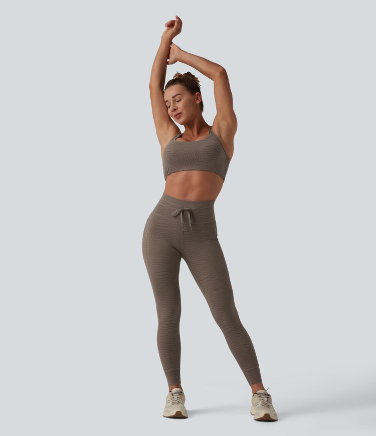 Halara UltraSculpt™ Zebra Print High Waisted Drawstring Yoga Leggings with Pockets