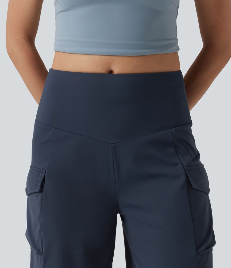 Mid Rise Cargo Yoga Baggy Running Shorts with Pockets
