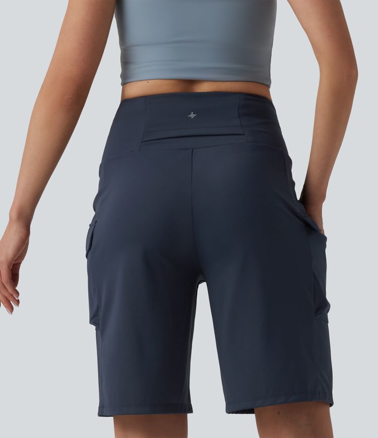 Mid Rise Cargo Yoga Baggy Running Shorts with Pockets