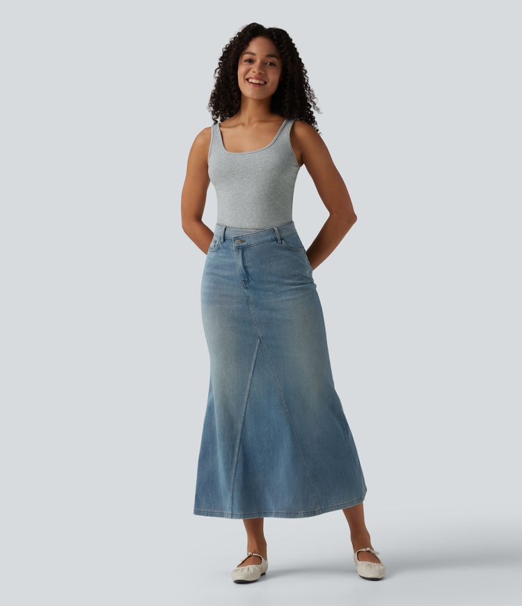 Lässiges Baumwoll-Tanktop mit U-Ausschnitt