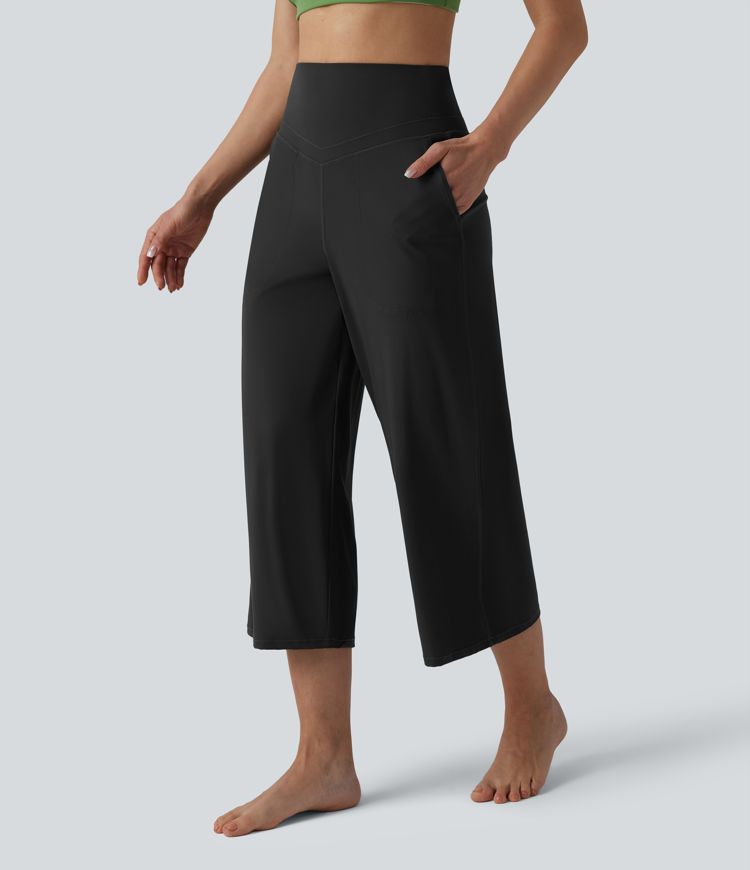 Halara UltraSculpt™ High Waisted Tummy Control Straight Leg Cropped Yoga Pants with Pockets