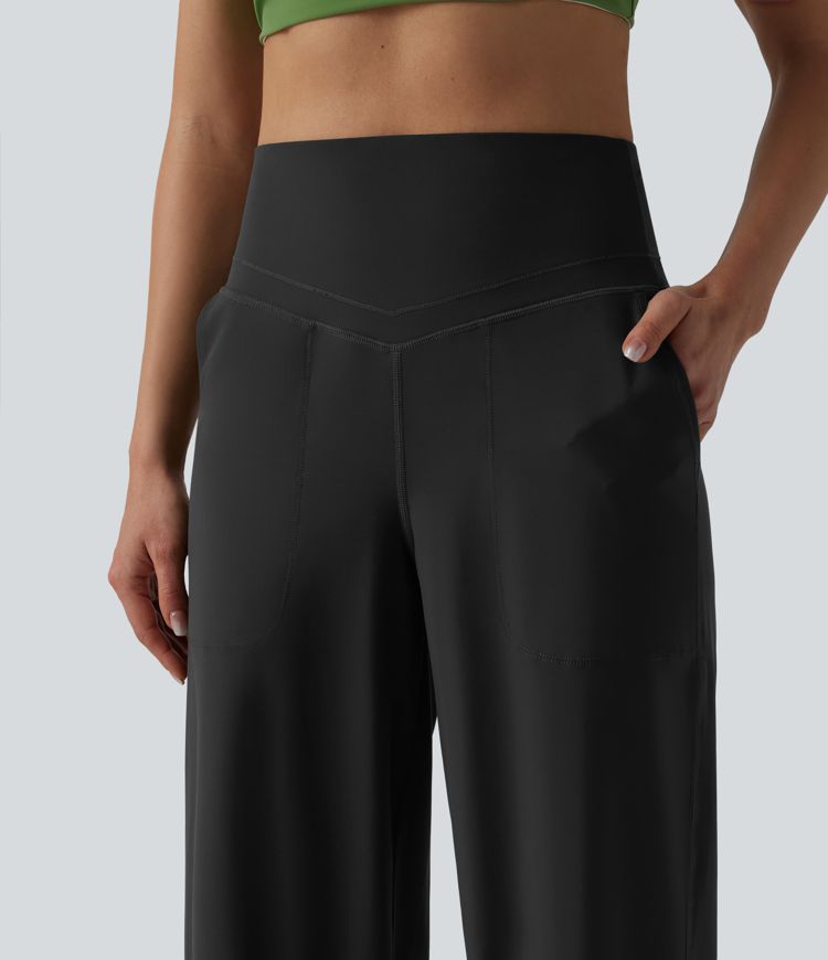 Halara UltraSculpt™ High Waisted Tummy Control Straight Leg Cropped Yoga Pants with Pockets