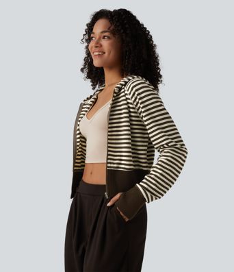 Sweat décontracté à capuche manches longues avec ouverture pouce rayé gaufré Sweat décontracté à capuche manches longues avec ouverture pouce rayé gaufré