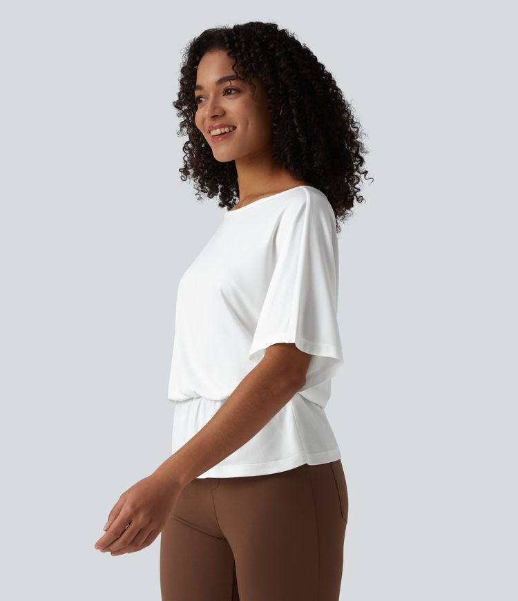 Boat Neck Half Sleeve Work T-Shirt