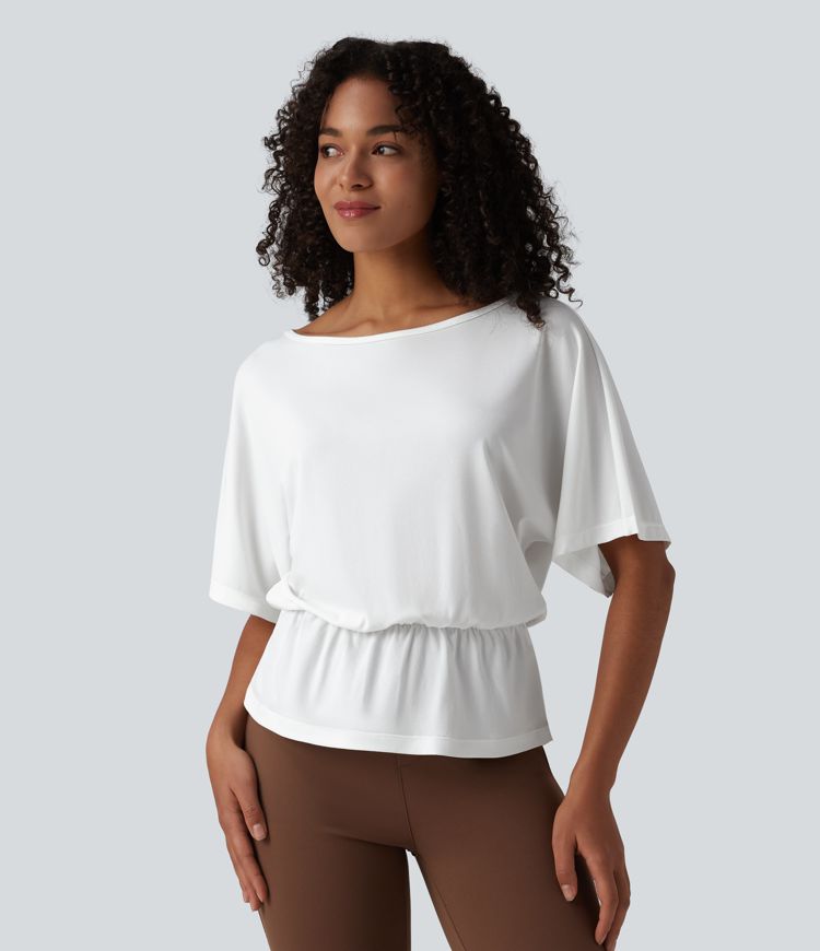 Boat Neck Half Sleeve Work T-Shirt