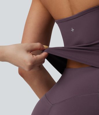 Halara UltraSculpt™ Halter Flare Yoga Jumpsuit with Pockets-Easy Peezy Edition