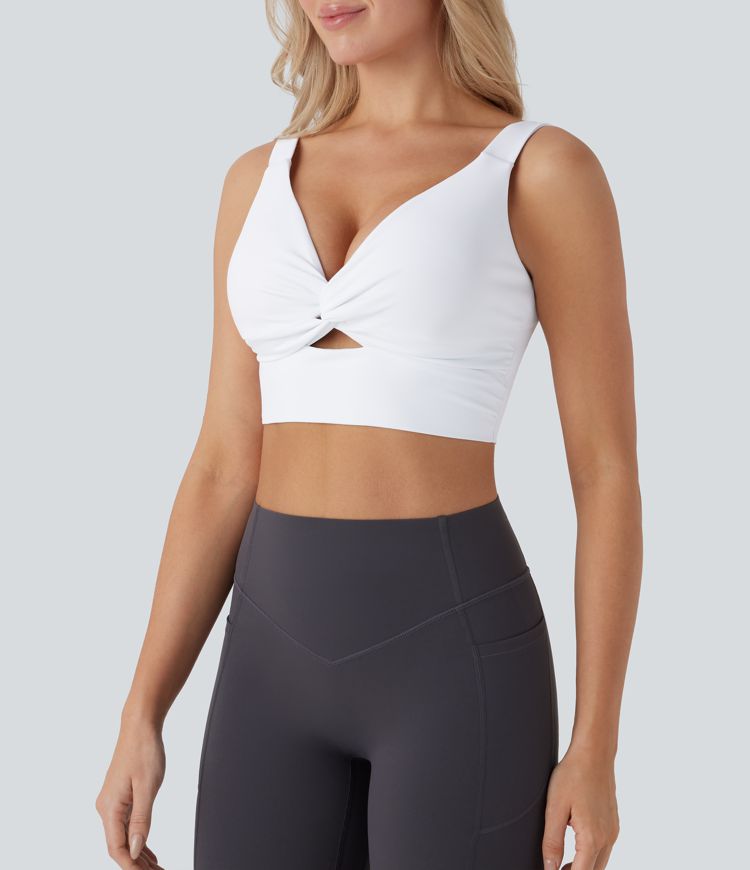 Softlyzero™ Airy Low Support Twisted Cut Out Backless Cool Touch Yoga Sports Bra-UPF50+-D/DD/DDD/F Cups