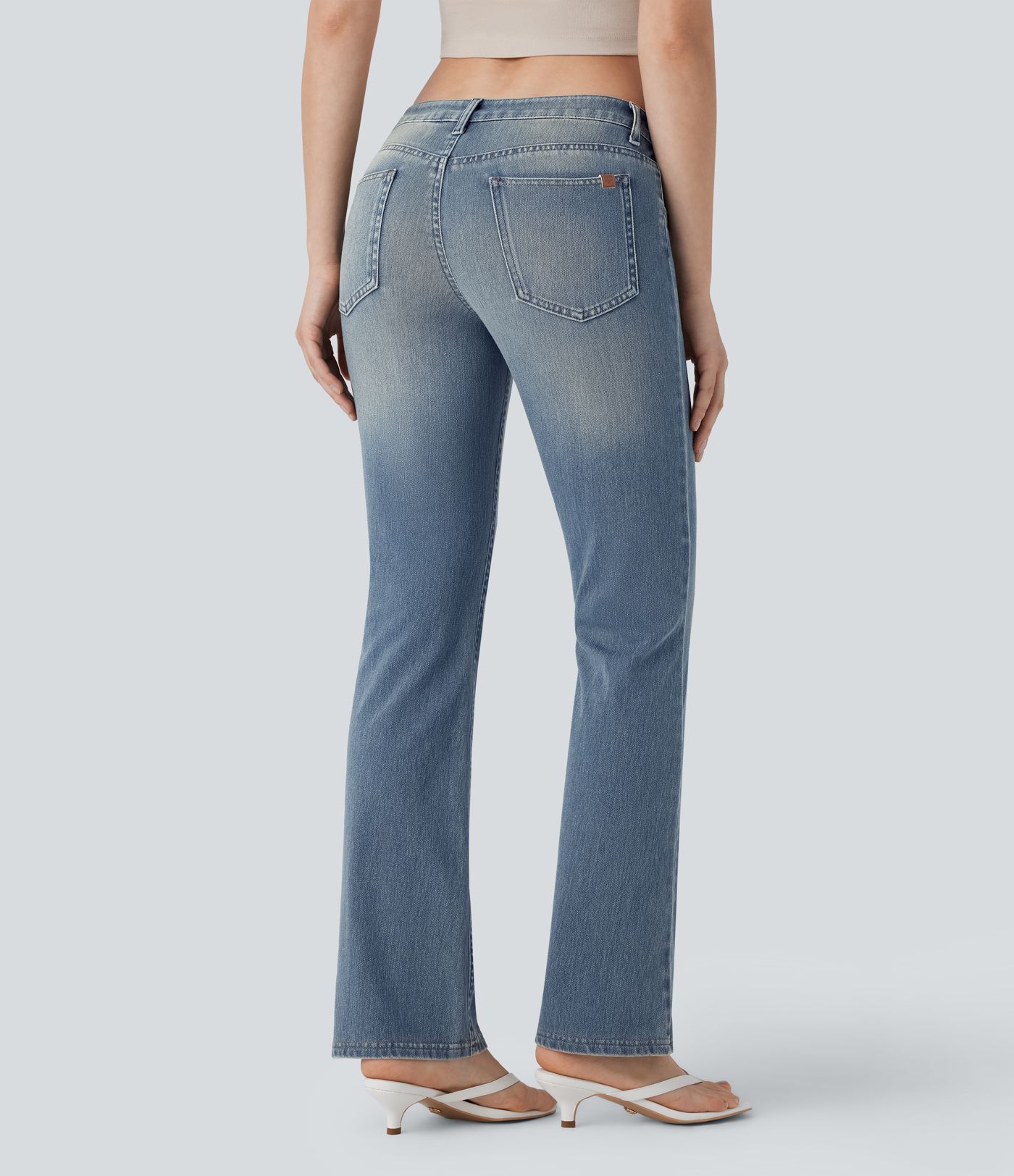 Halara Flex™ Low Rise Pockets Washed Casual Bootcut Jeans