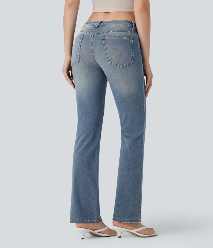 Halara Flex™ Low Rise Pockets Washed Casual Bootcut Jeans
