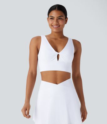 V Neck Cut Out Cool Touch Quick Dry Sports Bra