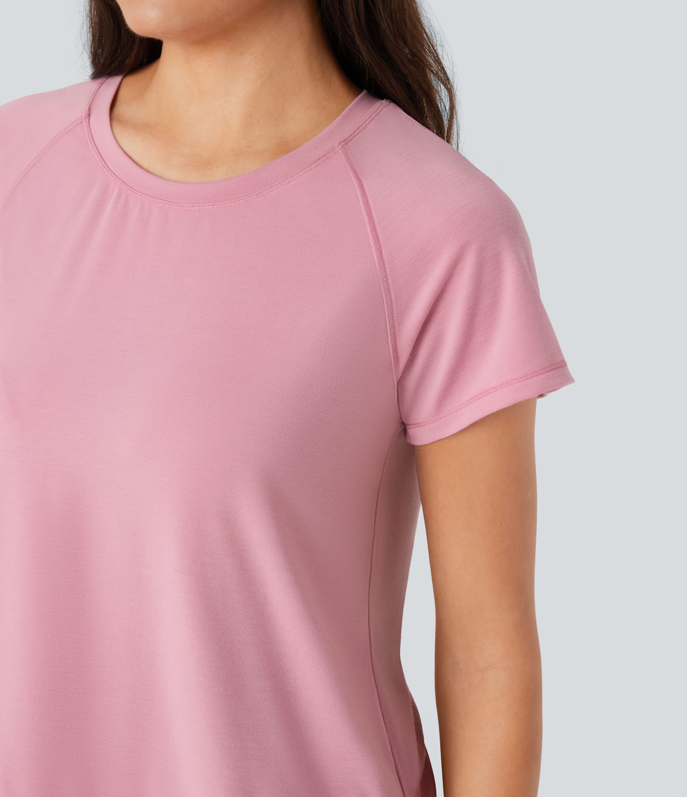 Raglan Sleeve Crossover Hem Quick Dry Running Sports Top