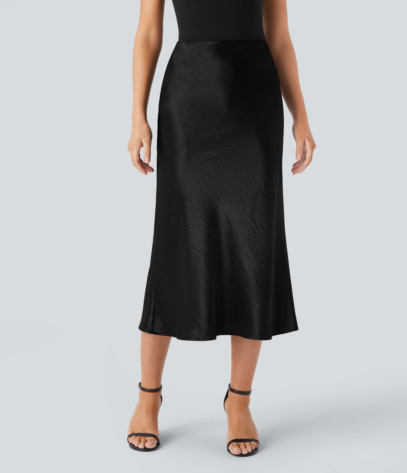 High Waisted Satin Midi Work Mermaid Skirt