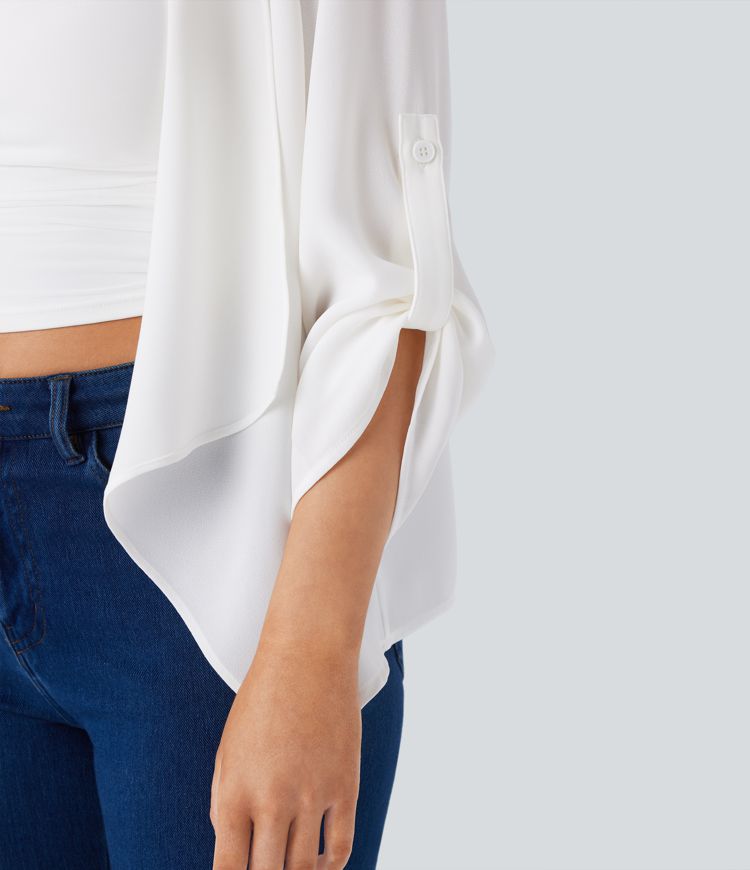 Roll Up Sleeve Waterfall Casual Jacket