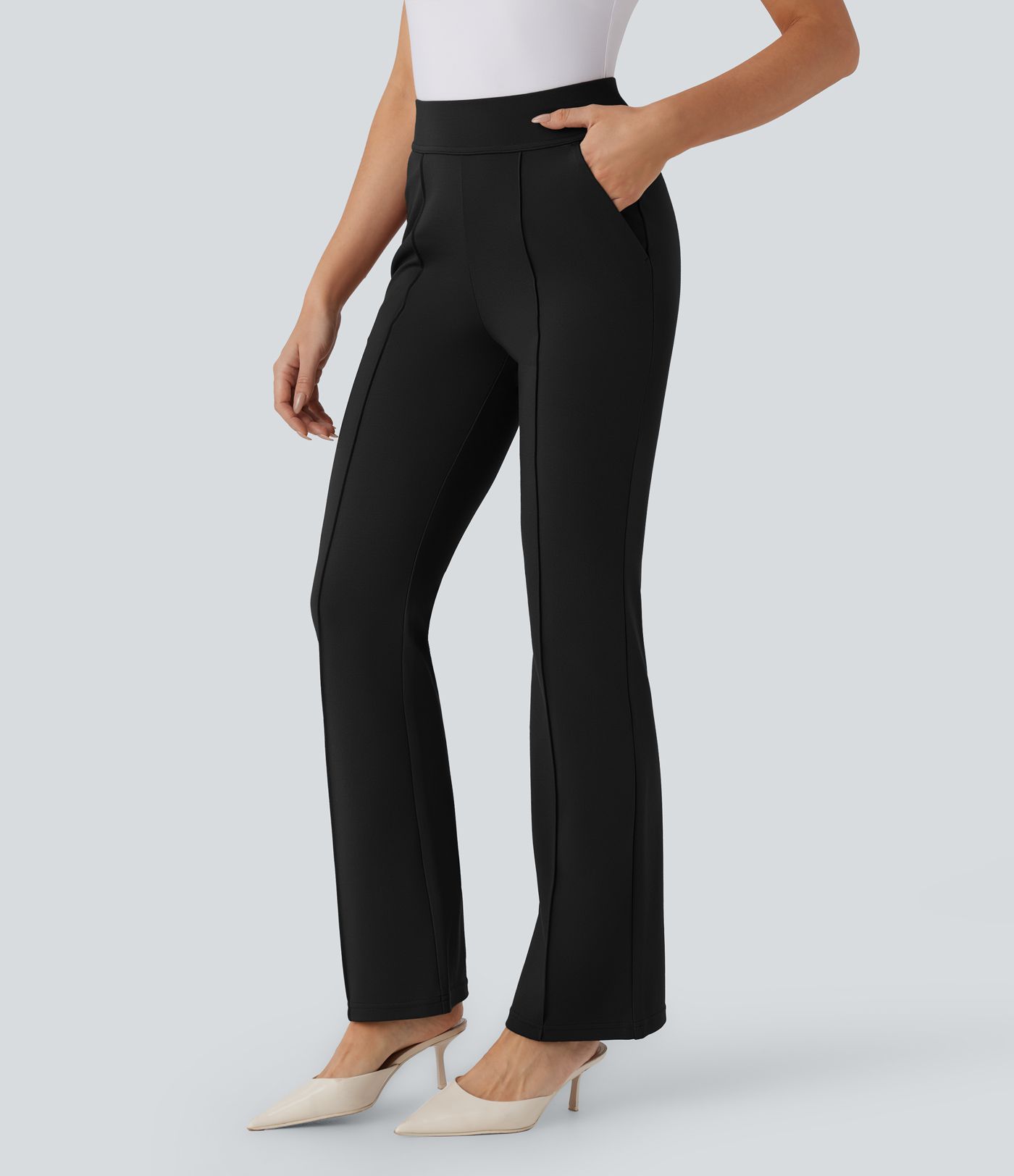 Pantalon tailleur bootcut taille haute Halara Flex™ avec poches