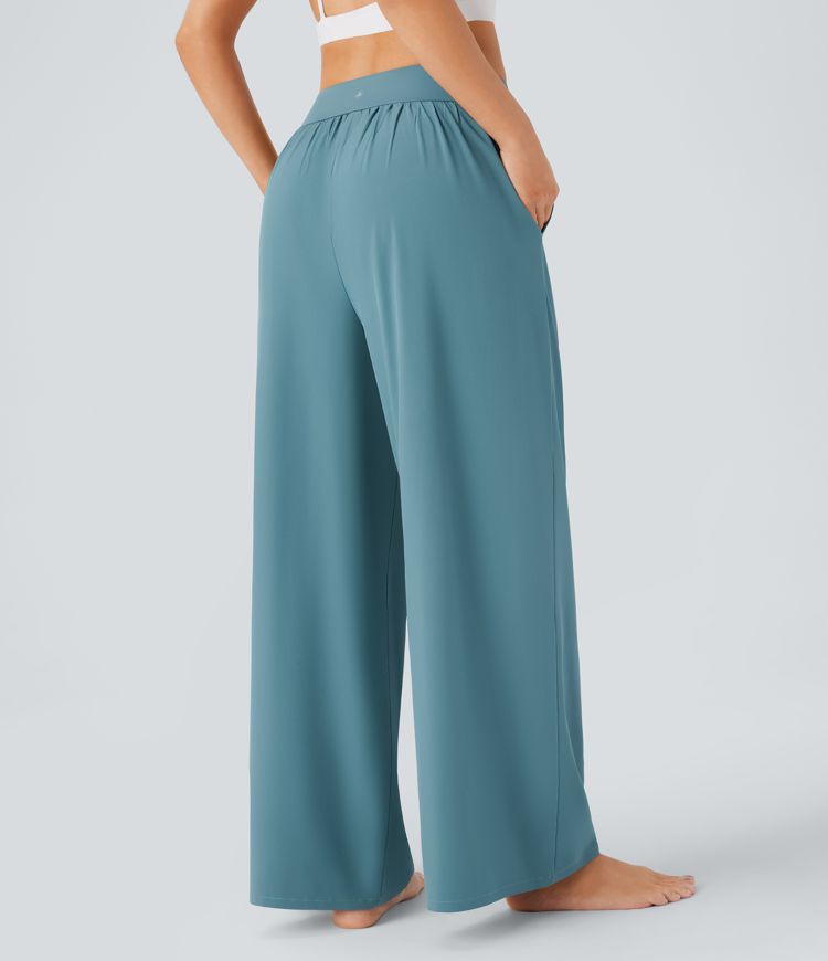 Breezeful™ Yogahose mit hohem Bund, Seitentaschen und weitem Bein - schnelltrocknend