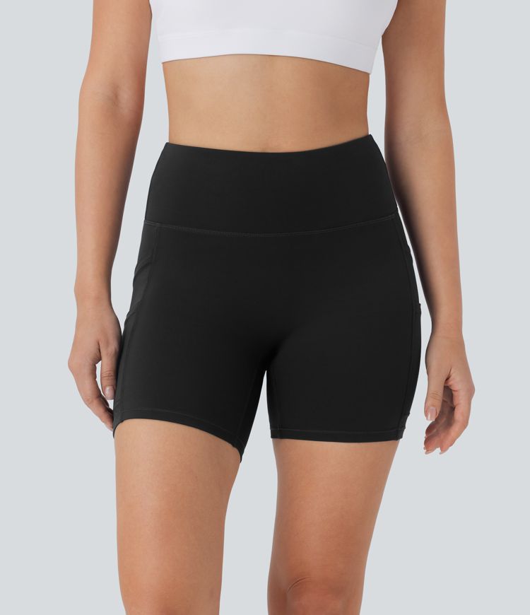 Softlyzero™ Yoga-Bikershorts mit hohem Bund und Doppeltaschen, 12,7cm