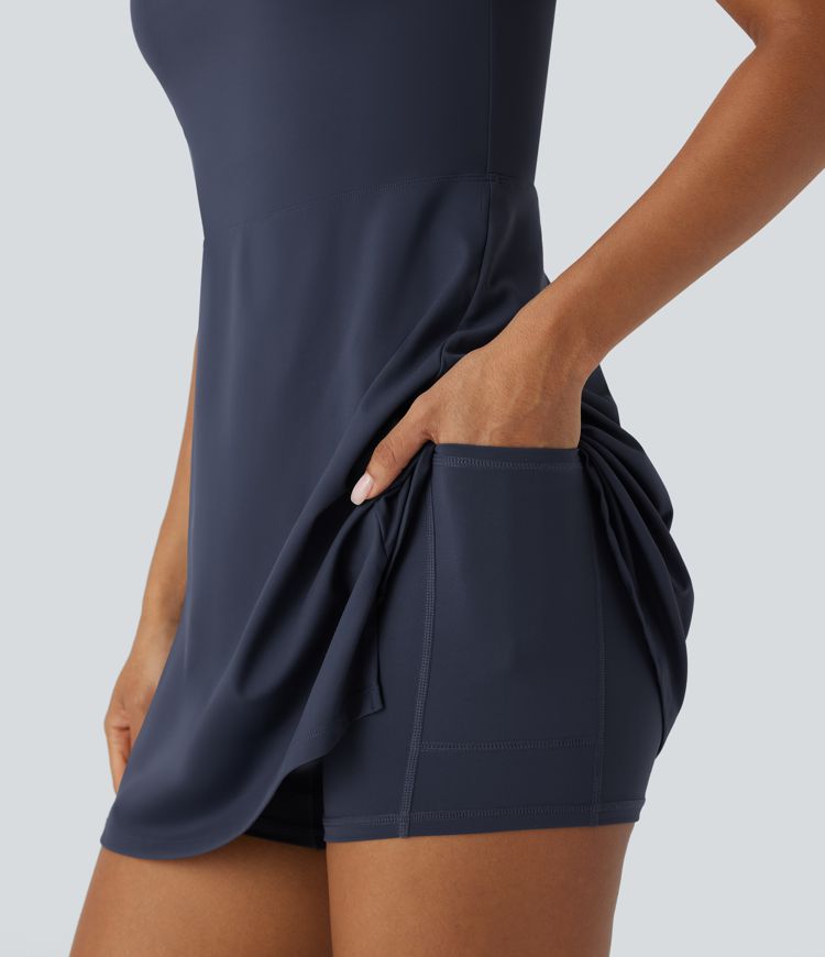 SoftlyZero™ Airy 2-in-1 Pocket Cool Touch Mini Dance Active Dress-Easy Peezy Edition