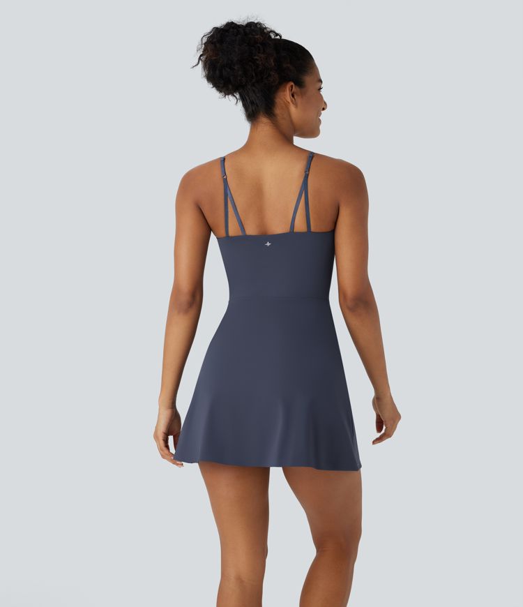 Softlyzero™ Airy Backless Adjustable Strap 2-in-1 Side Pocket  Mini Dance Active Dress-Easy Peezy Edition