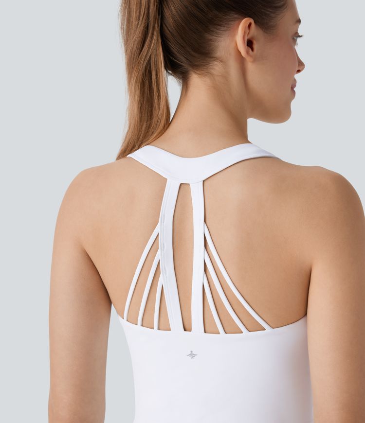 Softlyzero™ Airy Rückenfreies 2-in-1-Tennis-Minikleid mit Seitentaschen und Cool-Touch