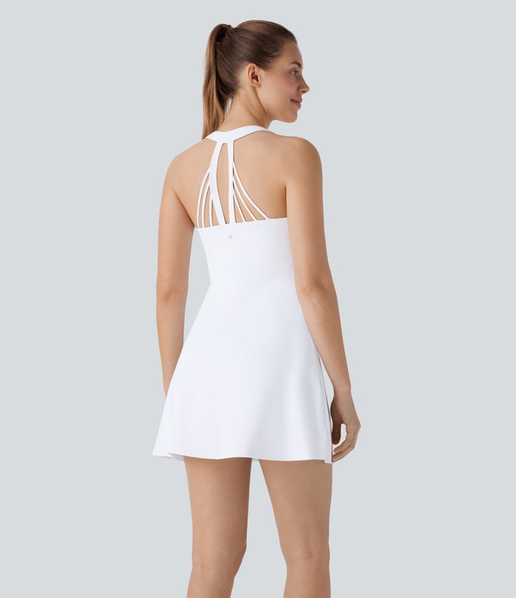 Mini Vestido Softlyzero™ Airy deportivo tenis sin espalda 2 en 1 bolsillo lateral tacto fresco - UPF 50+