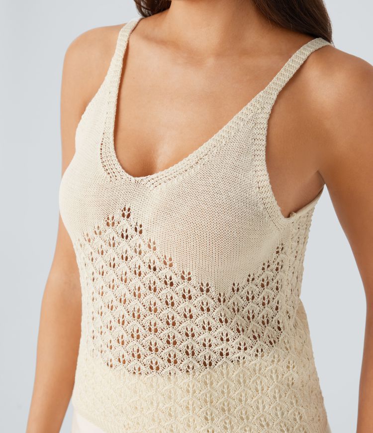 Suéter sin mangas cuello V abertura espalda