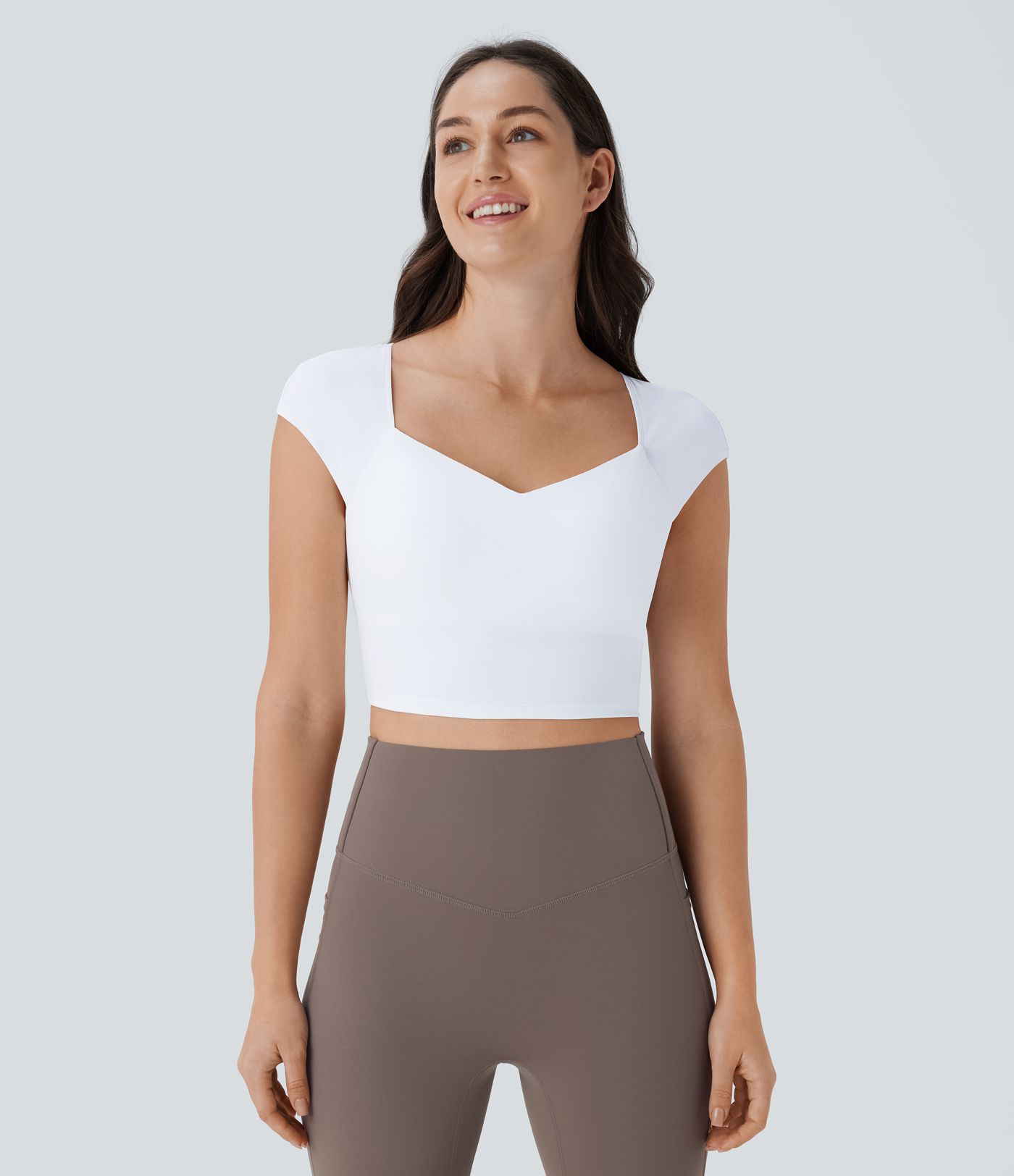 Débardeur de yoga court et mince à manches cap SoftlyZero™ avec toucher frais - Protection UV UPF50+