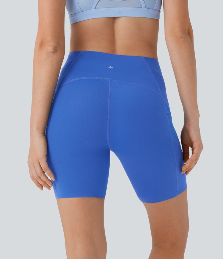 SoftlyZero™ High Waisted Tummy Control Cut Out Shaping Yoga Biker Shorts 7''-UPF50+