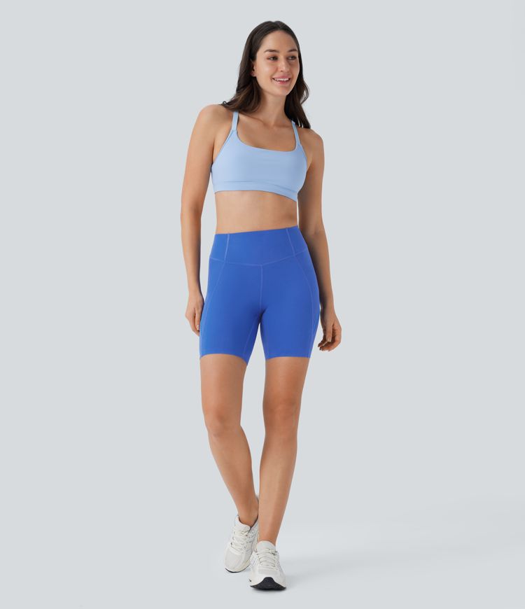 SoftlyZero™ High Waisted Tummy Control Cut Out Shaping Yoga Biker Shorts 7''-UPF50+