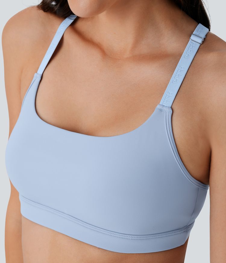 SoftlyZero™ Airy Low Support Racerback Contrast Mesh Cool Touch Yoga Sports Bra-UPF50+