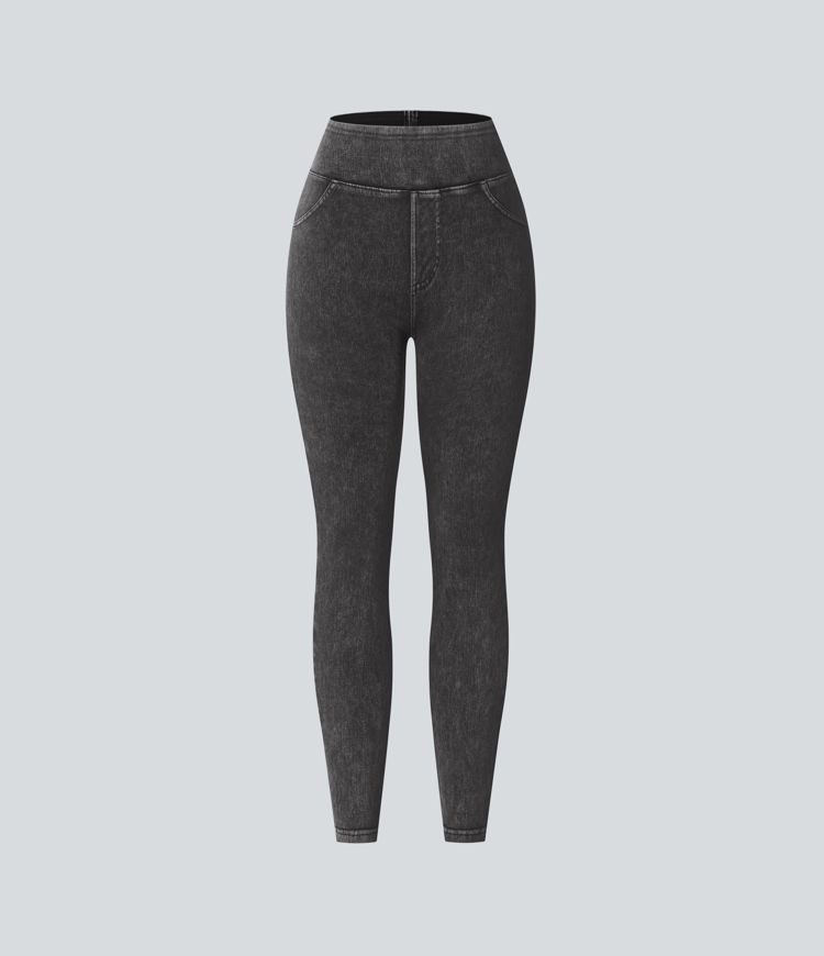 Halara Flex™ Jegging Casual Taille Haute Tricot Extensible Poche Latérale Arrière