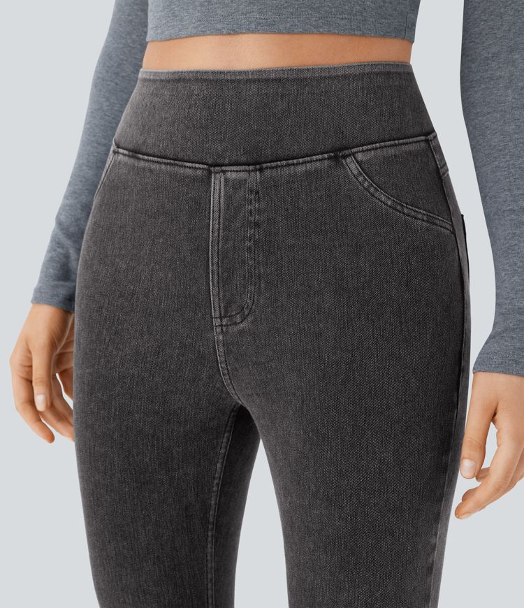 Halara Flex™ Jegging Casual Taille Haute Tricot Extensible Poche Latérale Arrière