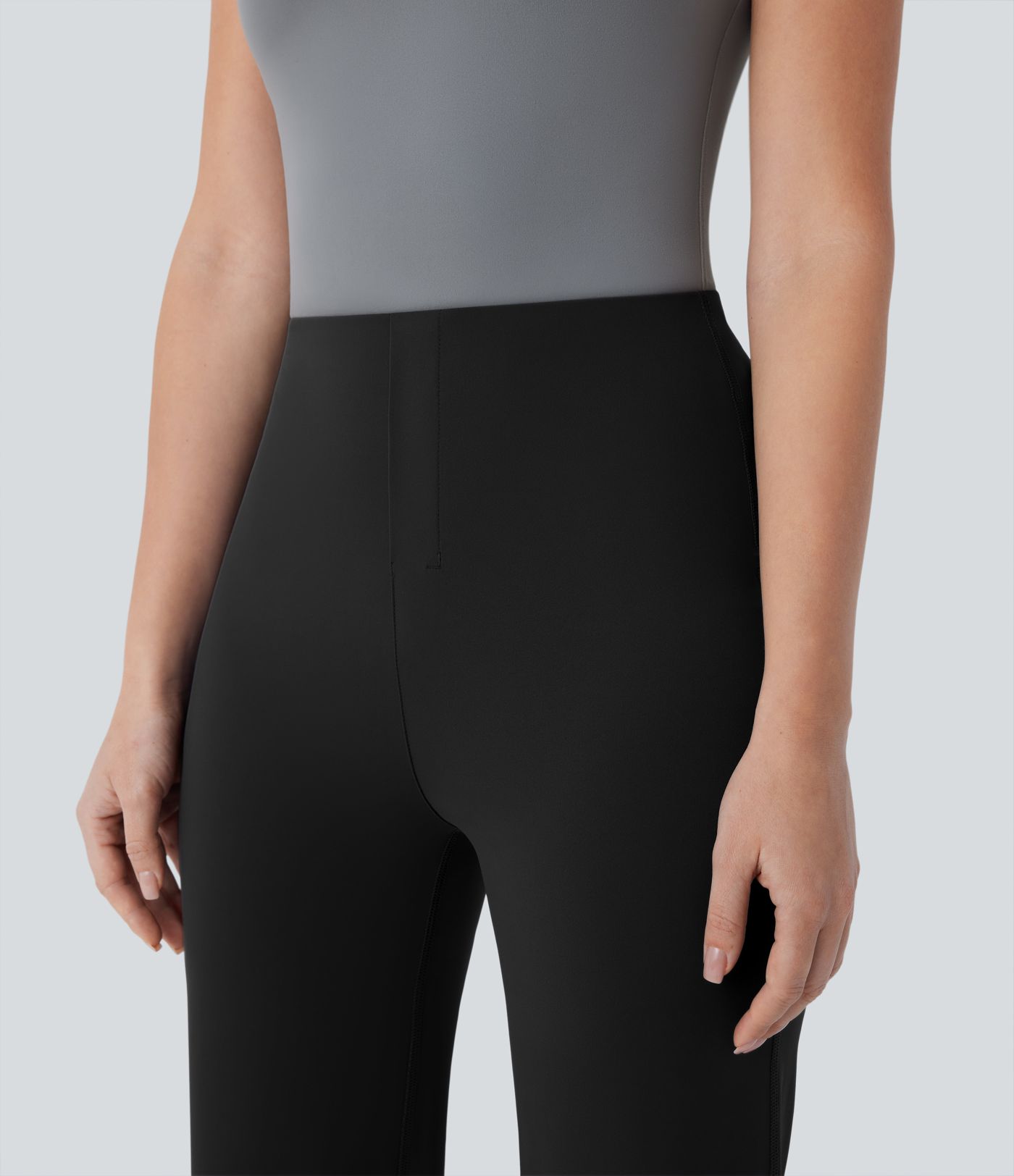 Stoffhose mit geradem Bein und hoher Taille